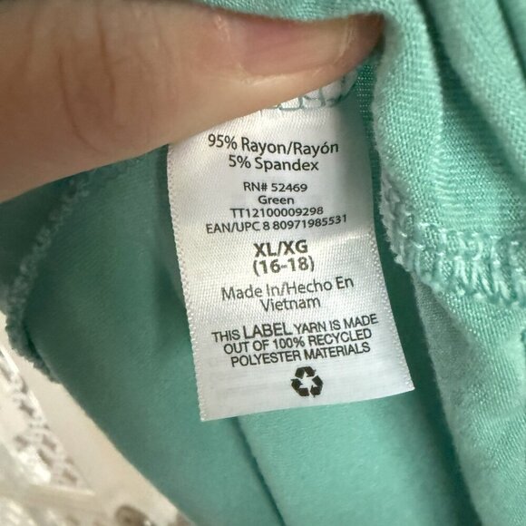 Time and Tru Sleeveless Green Swing Dress – Size XL (16-18) - Picture 6 of 6